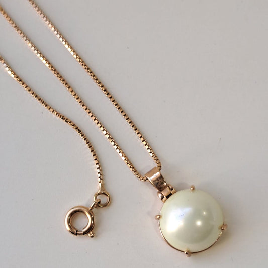 Colar Perola Meia Bola