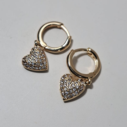 Brinco Argola Coração Zircônias