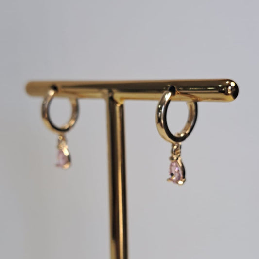 Brinco Argola Infantil Pingo Rosa