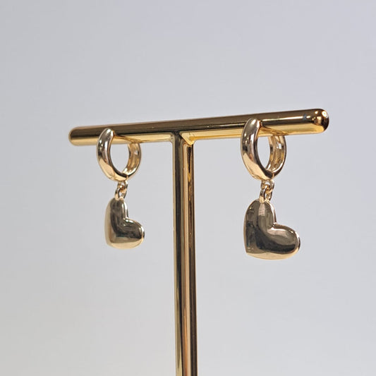 Brinco Infantil Argola Pingente de Coração