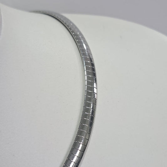 Choker Snaker Laminada Ródio