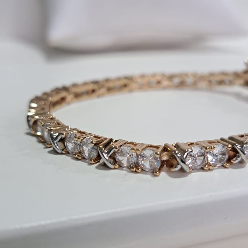 Bracelete Riviera X Dourada