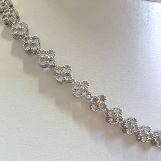 Colar Flowers Zircônias VC Ródio