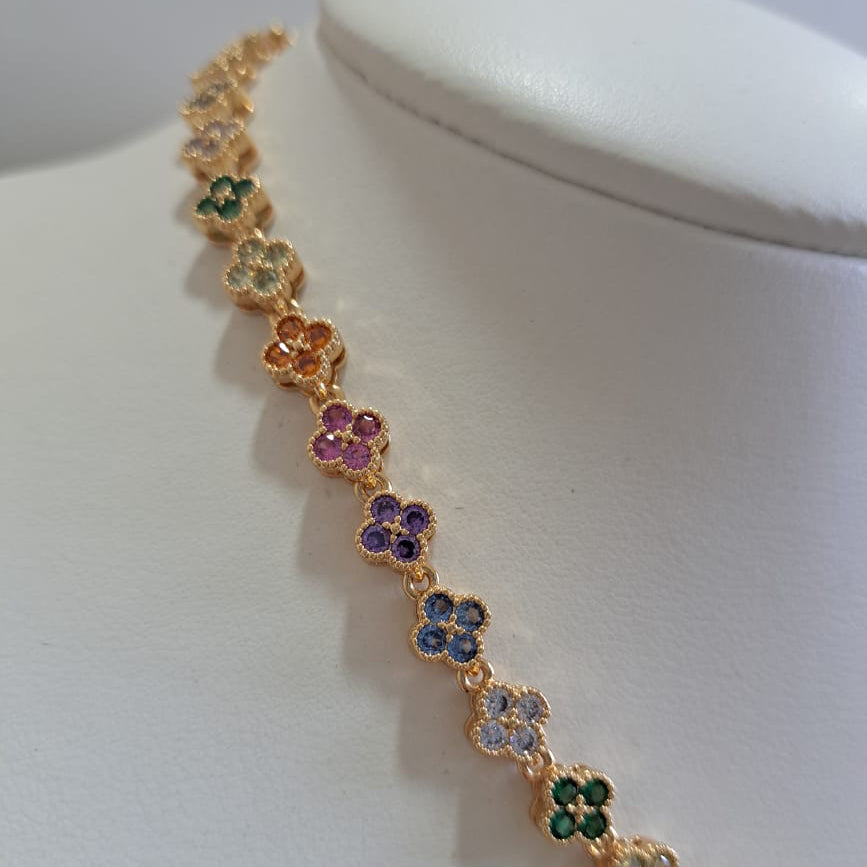 Colar Flower Colors VC Dourado
