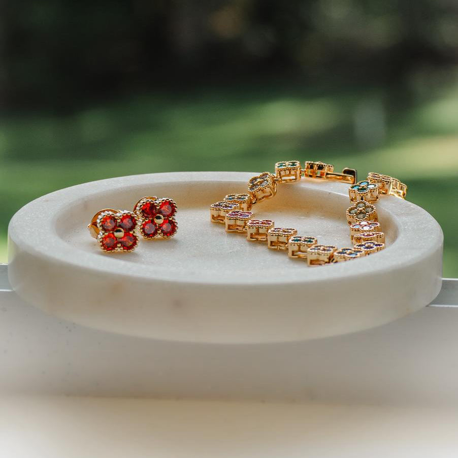 Brinco Flower Colors VC Dourado