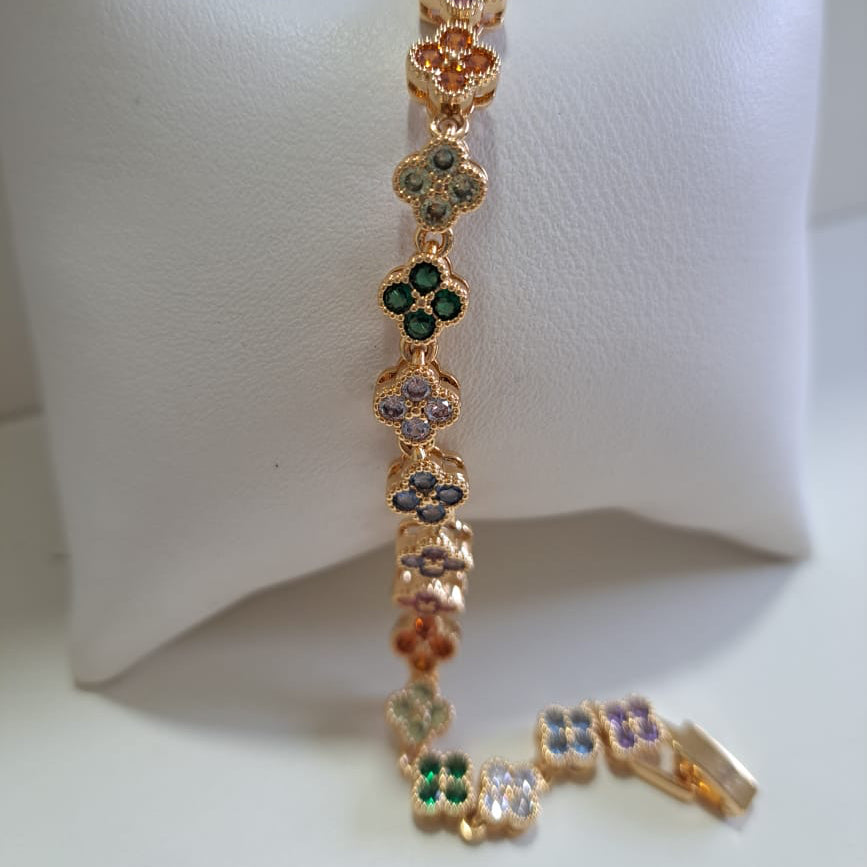 Pulseira Flower Colors VC Dourada