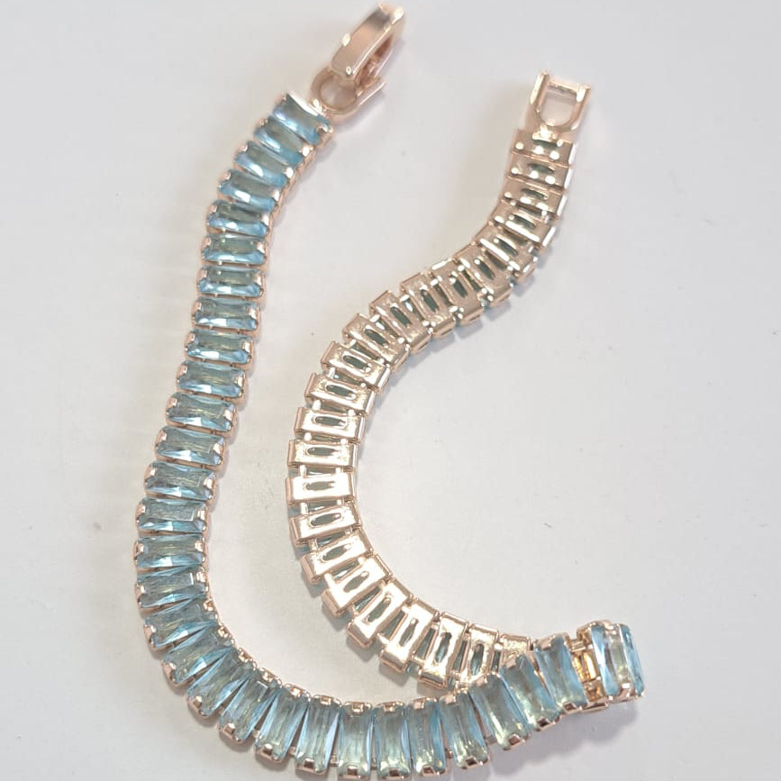 Pulseira Navete Azul Dourada