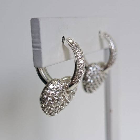 Brinco Coração Cravejado PL