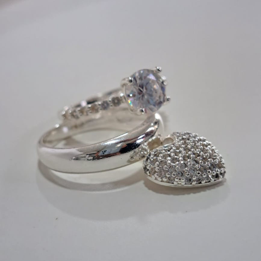 Anel Coração Cravejado 24