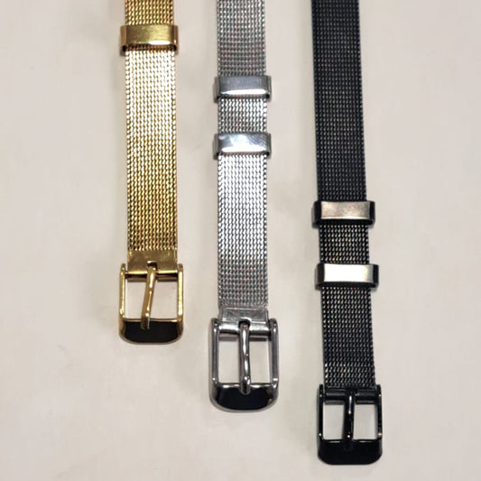 Pulseira Aço Fivela Dourada