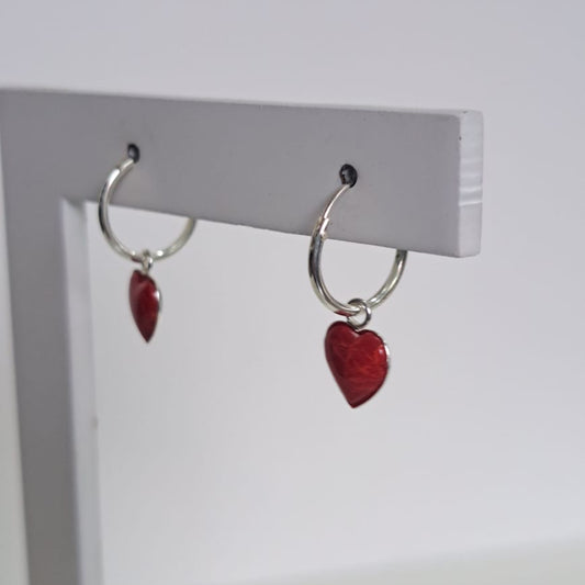 Brinco Argola Coleção Dora Coração Vermelho