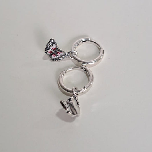 Brinco Argola Coleção Dora Borboleta Vermelha