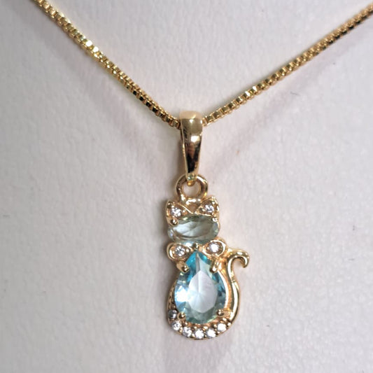 Colar Gatinho Agua Marinha CD