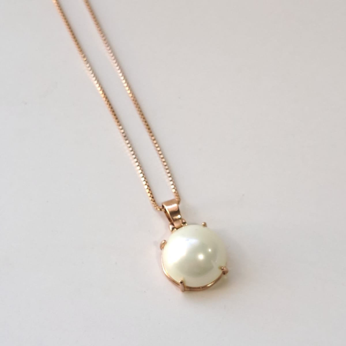 Colar Perola Meia Bola