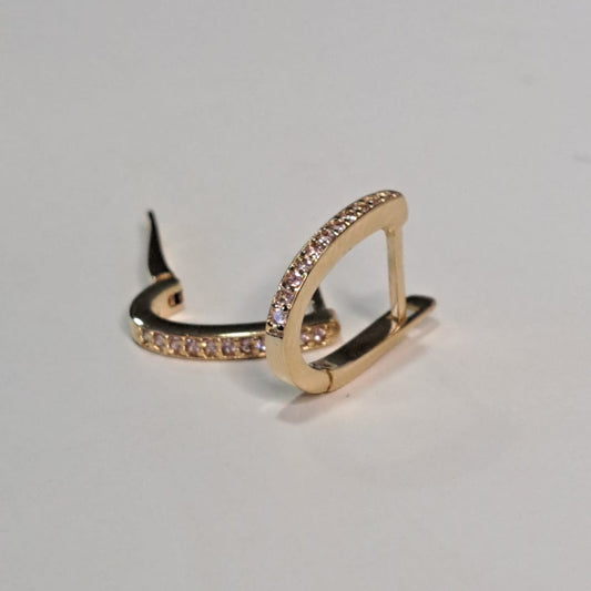 Brinco Infantil Argola em U Zircônias Champanhe