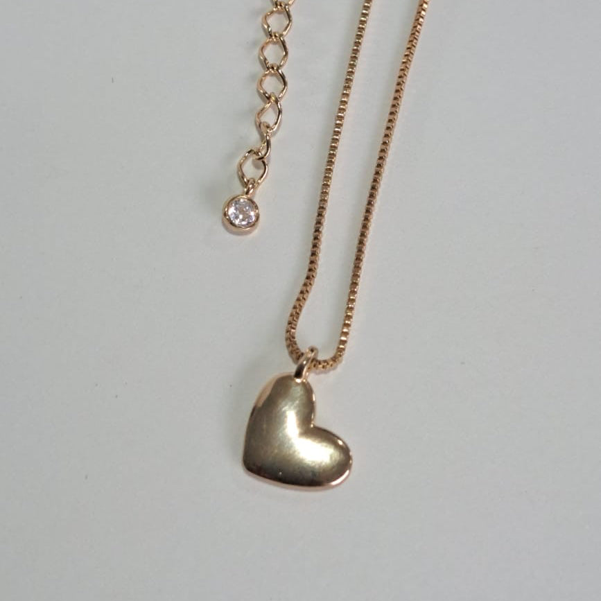 Colar Infantil Pingente Coração Dourado