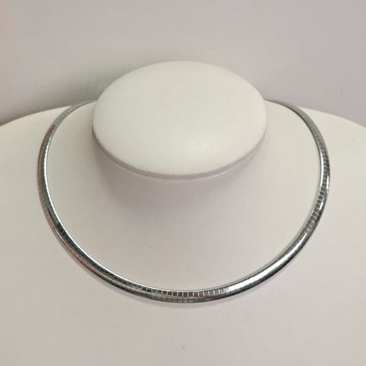 Choker Snaker Laminada Ródio