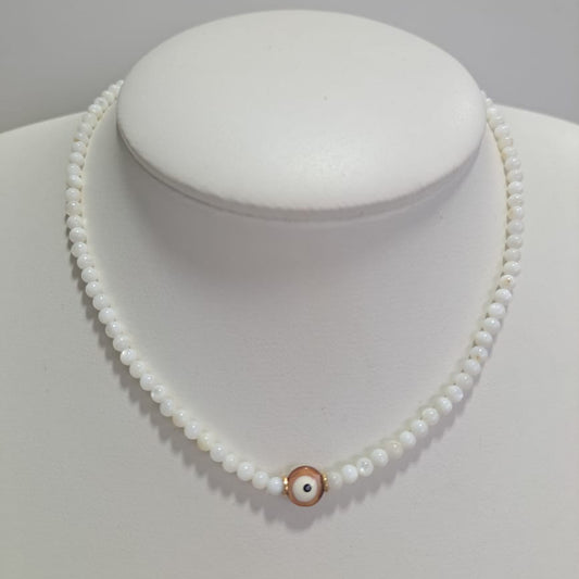 Chocker Madrepérola Olho Grego
