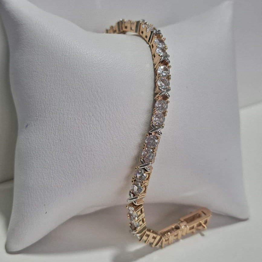 Bracelete Riviera X Dourada