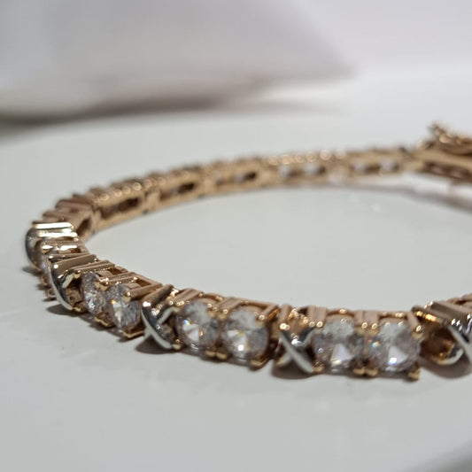 Bracelete Riviera X Dourada