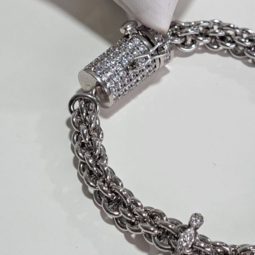 Bracelete Fecho Cravejado Ródio