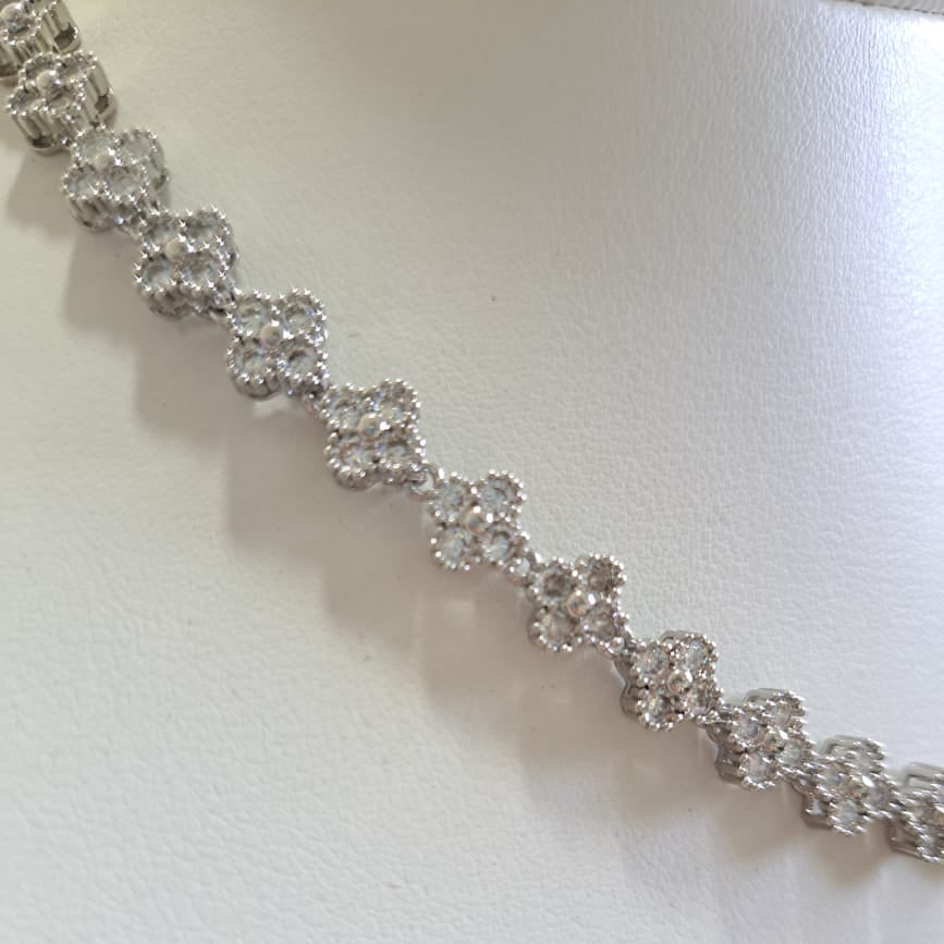 Colar Flowers Zircônias VC Ródio