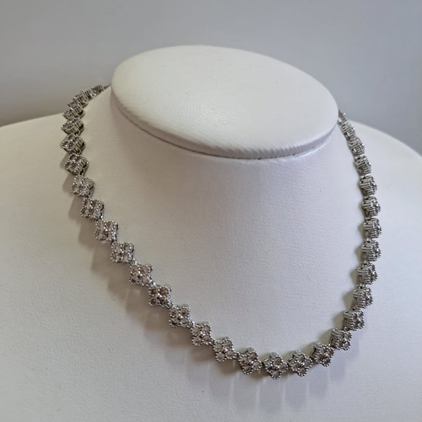 Colar Flowers Zircônias VC Ródio