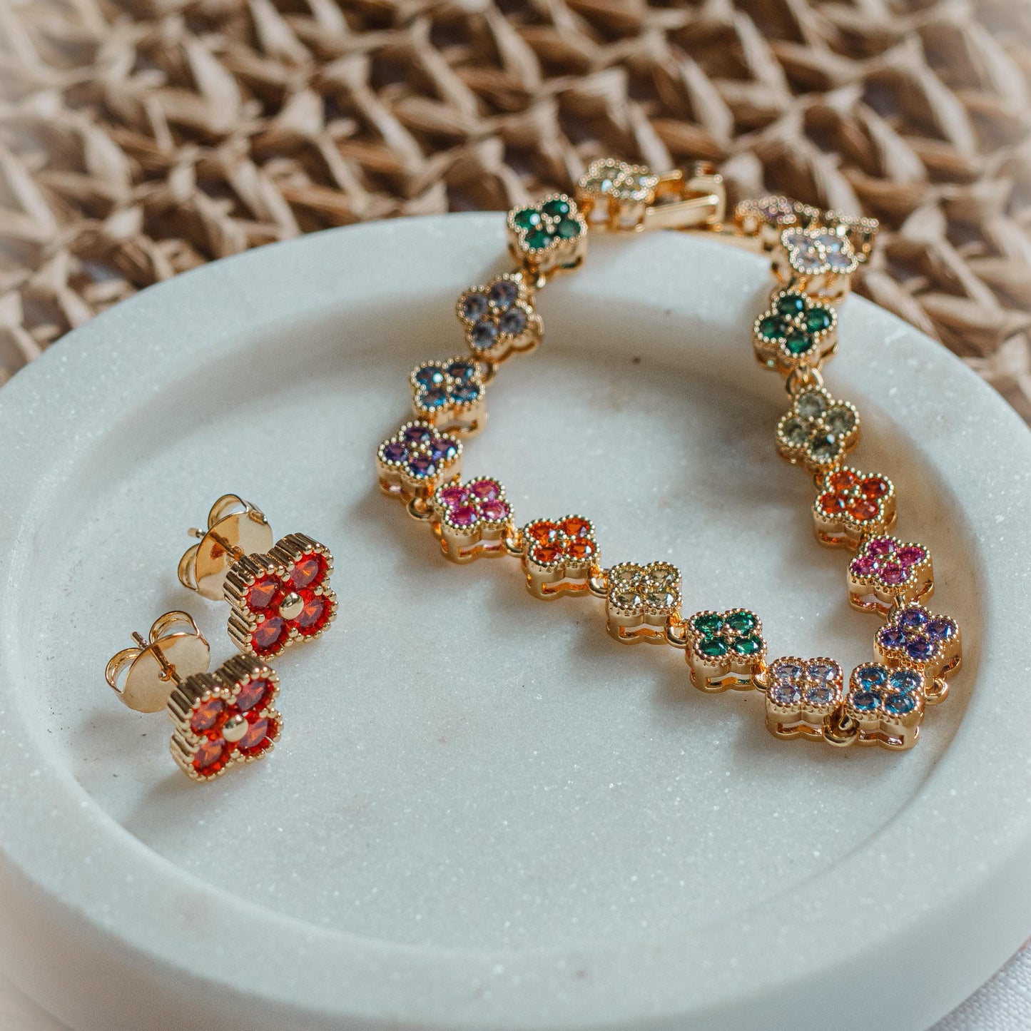 Pulseira Flower Colors VC Dourada