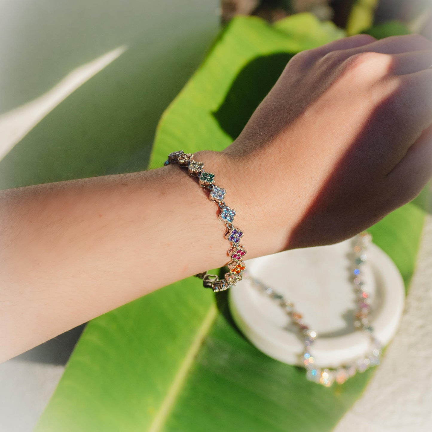 Pulseira Flower Colors VC Dourada