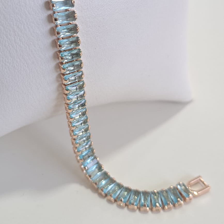 Pulseira Navete Azul Dourada