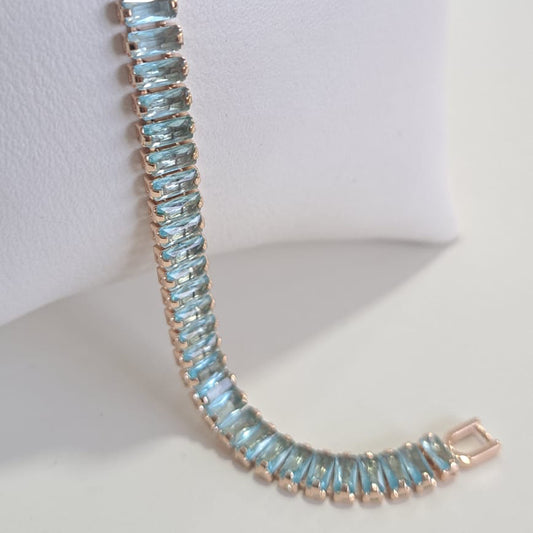 Pulseira Navete Azul Dourada