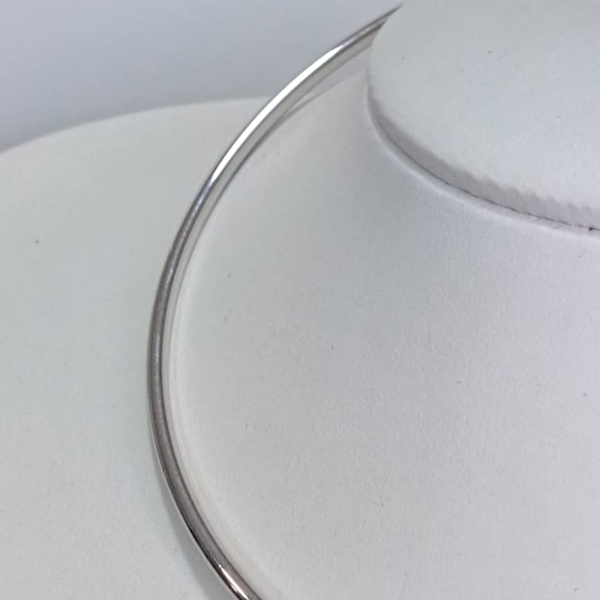 Chocker Tubular Rodio Branco