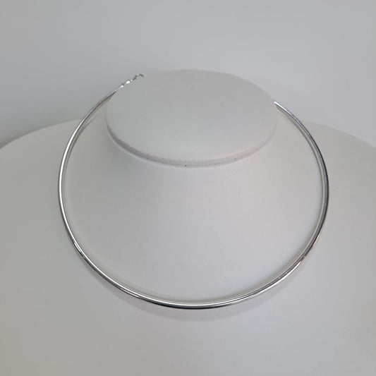 Chocker Tubular Rodio Branco
