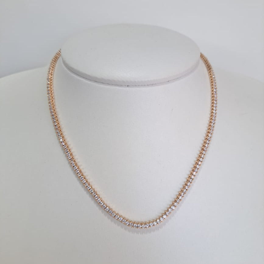 Colar Riviera Choker 3P Dourada