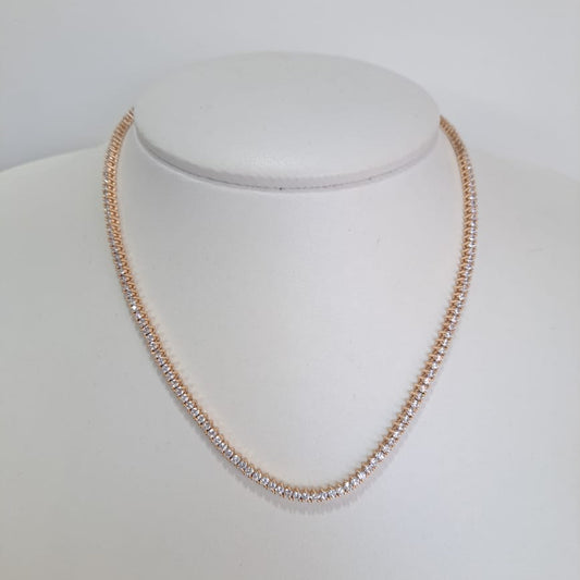 Colar Riviera Choker 3P Dourada