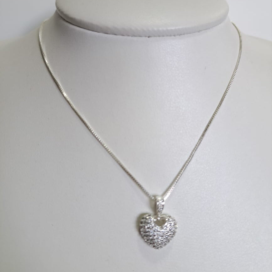 Colar Coração Cravejado PL