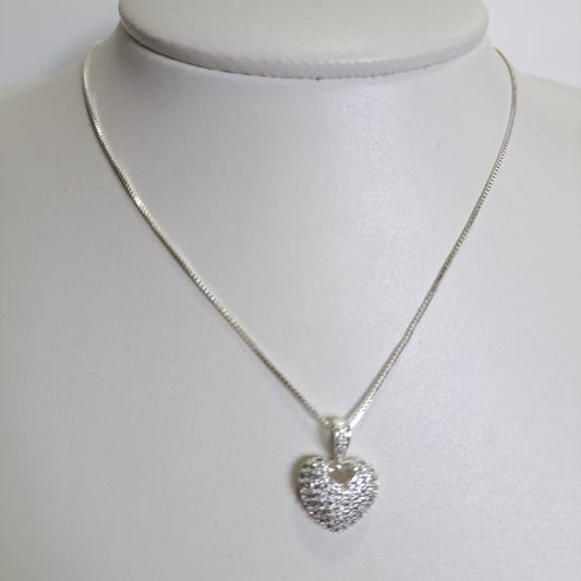 Colar Coração Cravejado PL