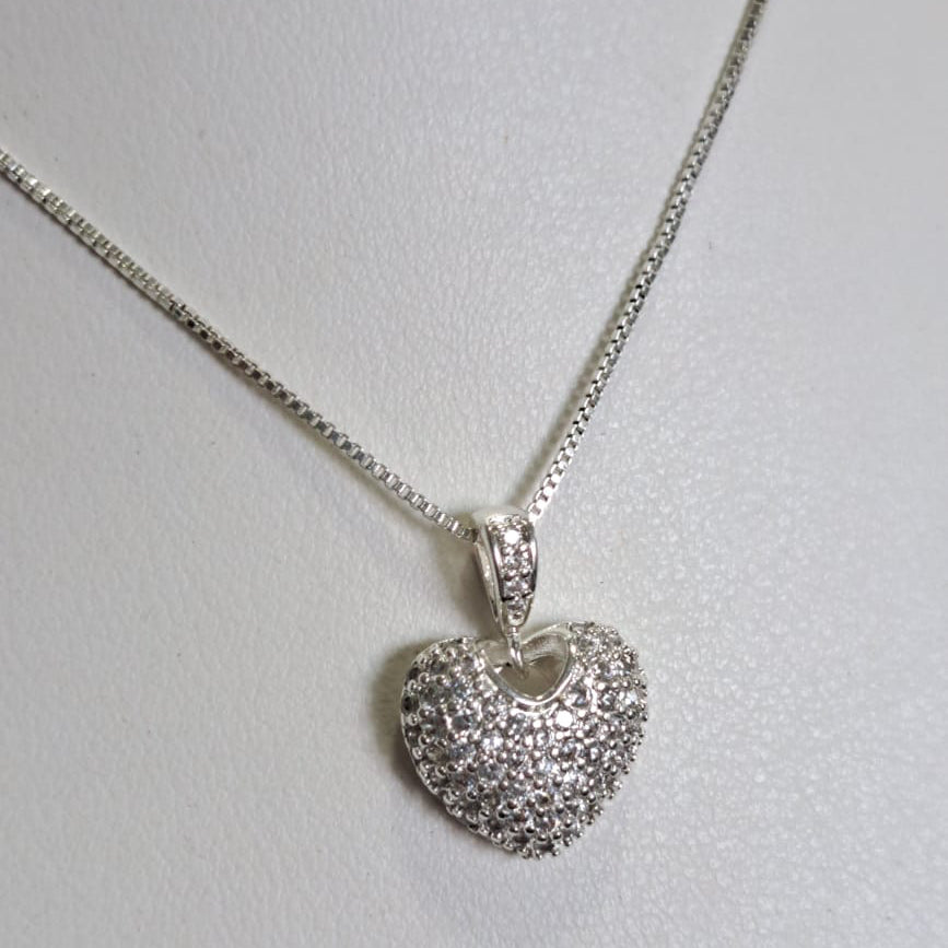 Colar Coração Cravejado PL