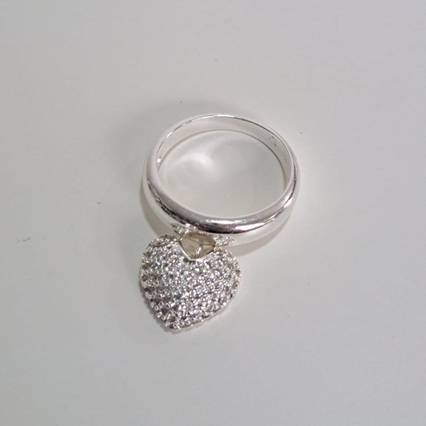 Anel Coração Cravejado 24