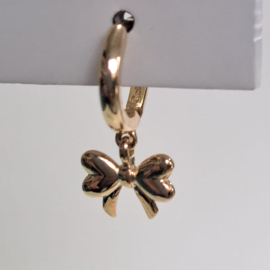 Brinco Baby Argola Click Laço Dourado