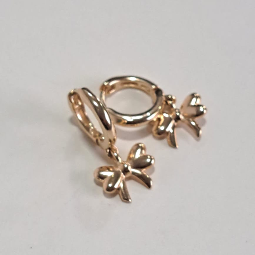 Brinco Baby Argola Click Laço Dourado