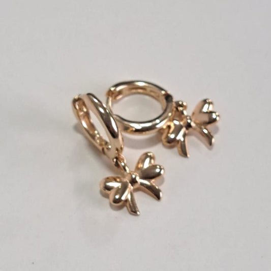 Brinco Baby Argola Click Laço Dourado