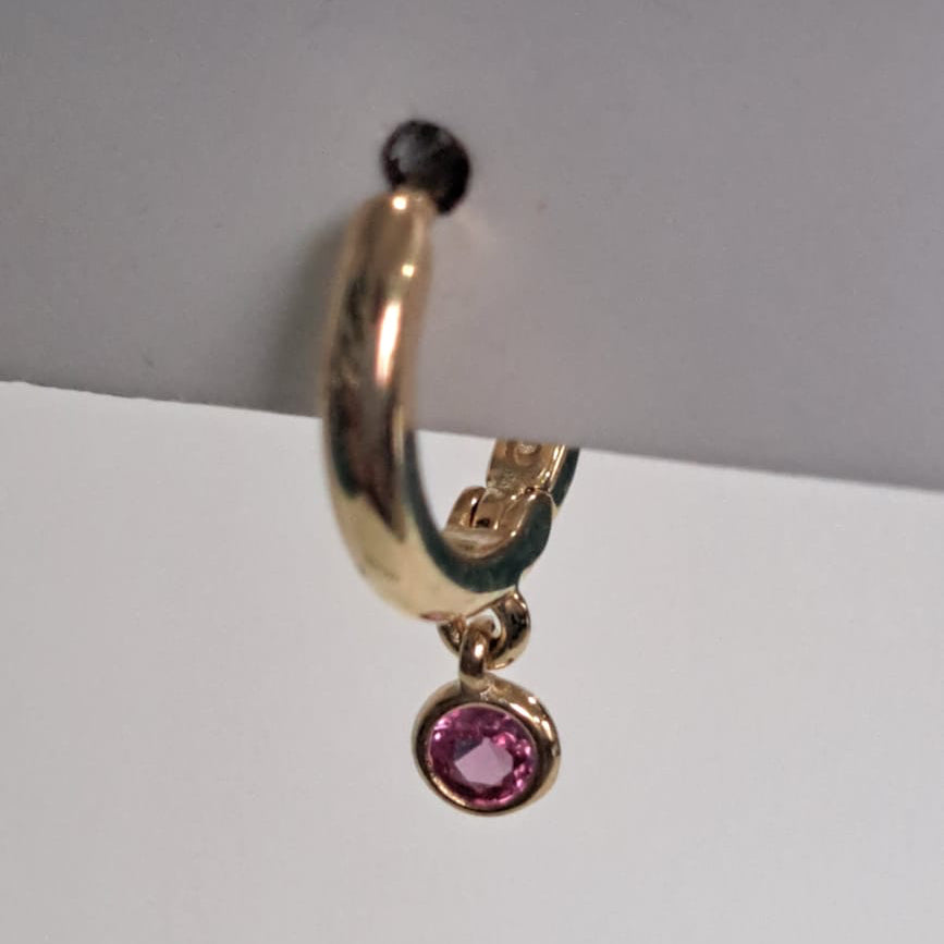 Brinco Baby Argola Click Pingo Rosa