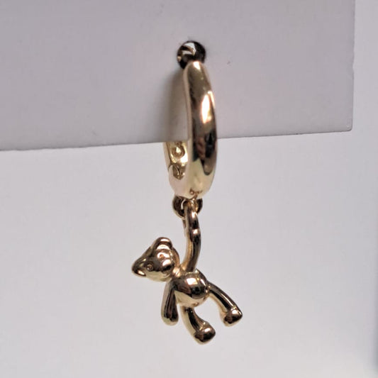 Brinco Baby Argola Click Urso Dourado