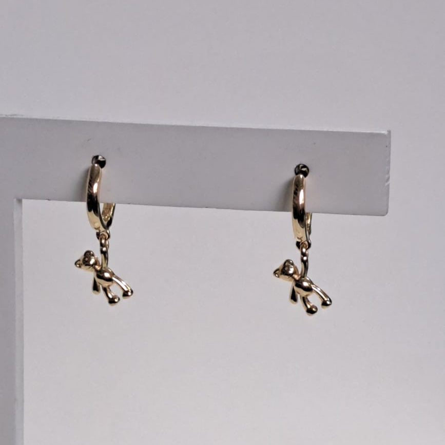 Brinco Baby Argola Click Urso Dourado