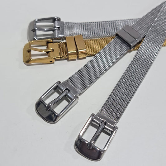 Pulseira Aço Fivela Prata