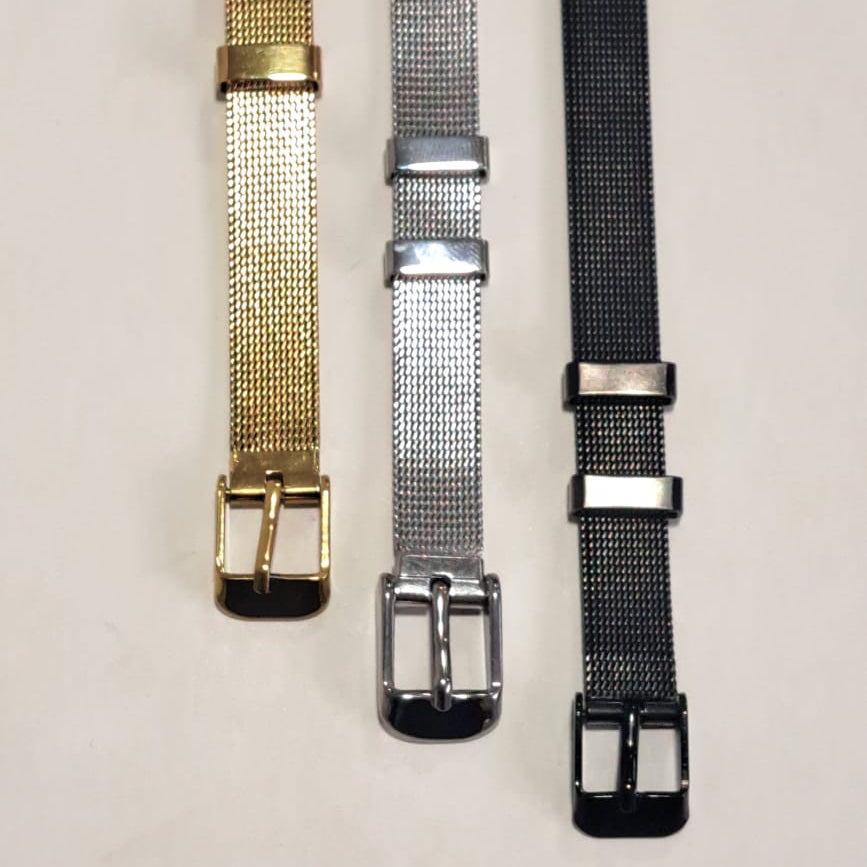 Pulseira Aço Fivela Dourada