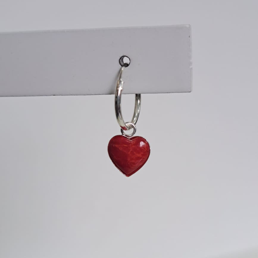 Brinco Argola Coleção Dora Coração Vermelho