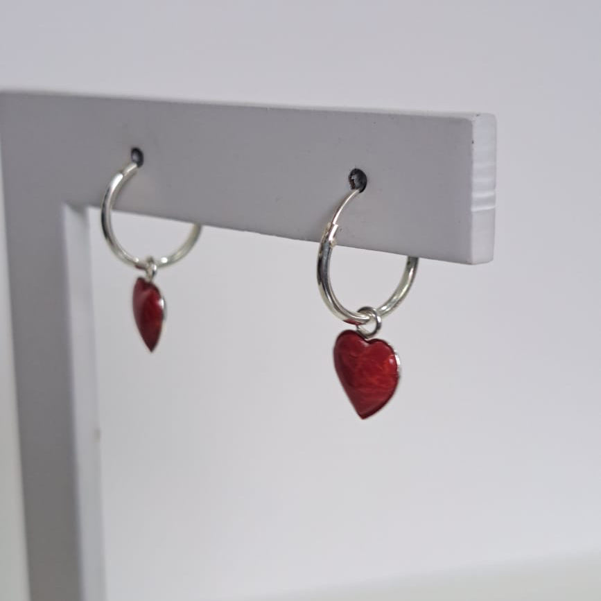 Brinco Argola Coleção Dora Coração Vermelho