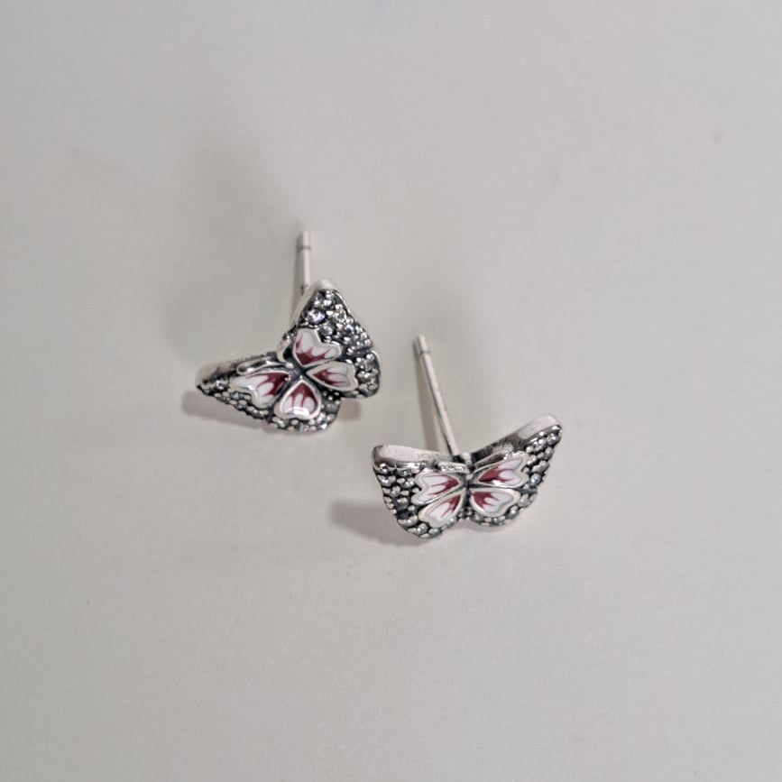 Brinco Coleção Dora Borboleta Vermelha Zircônias